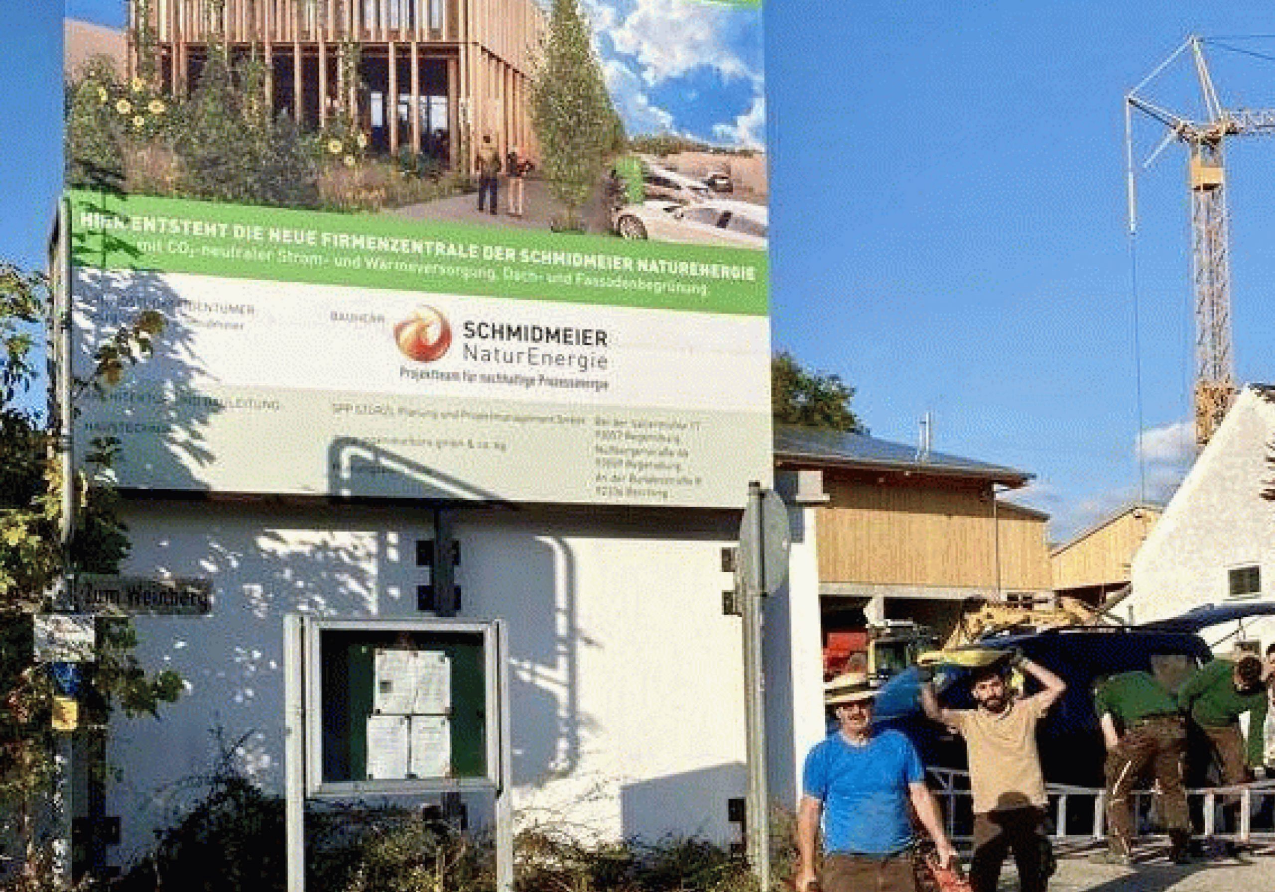 Beginn des Baus des Bürogebäudes der Schmidmeier NaturEnergie GmbH in Ödenthal