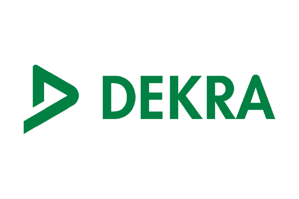 Logo der DEKRA (grüne Schrift auf weißem Hintergrund)