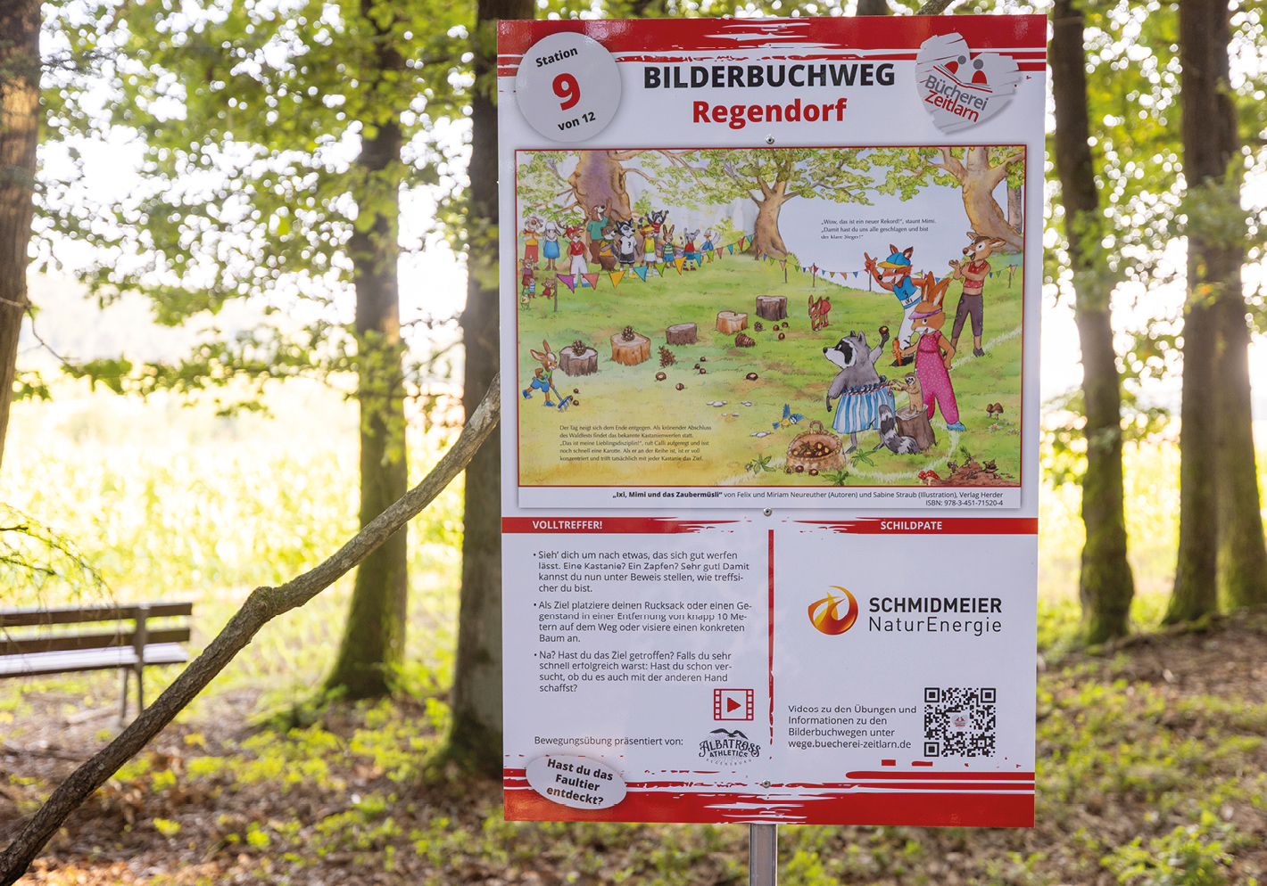 Station Nummer 9 des Bilderbuchwegs in Regendorf von der Schmidmeier NaturEnergie