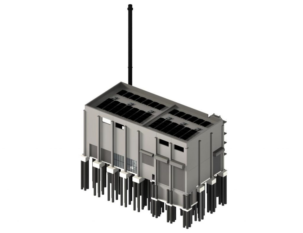 Tiefbau-Grafik von moderner Biomasseanlage in Penzberg