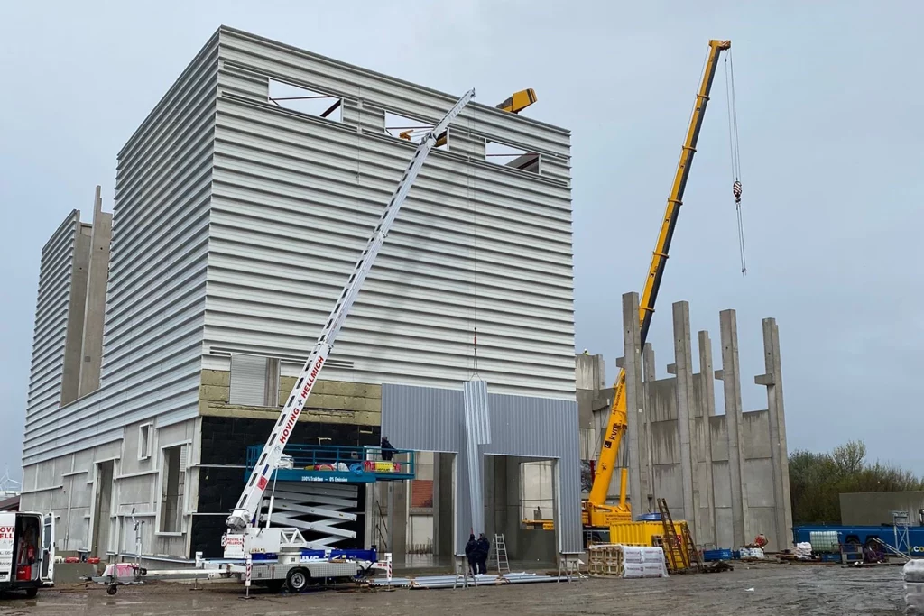 Baustelle Bramsche: Gebäude für Biomasseanlage von außen