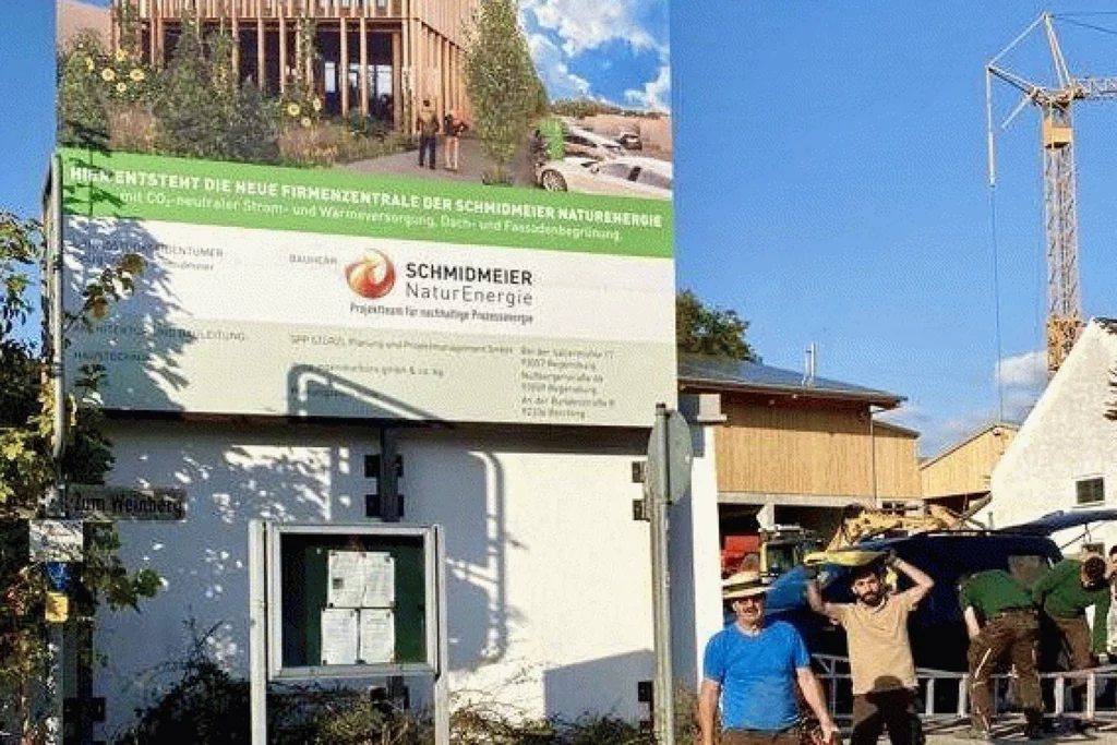 Ort, an dem das neue Verwaltungsgebäude der Firma Schmidmeier gebaut wird