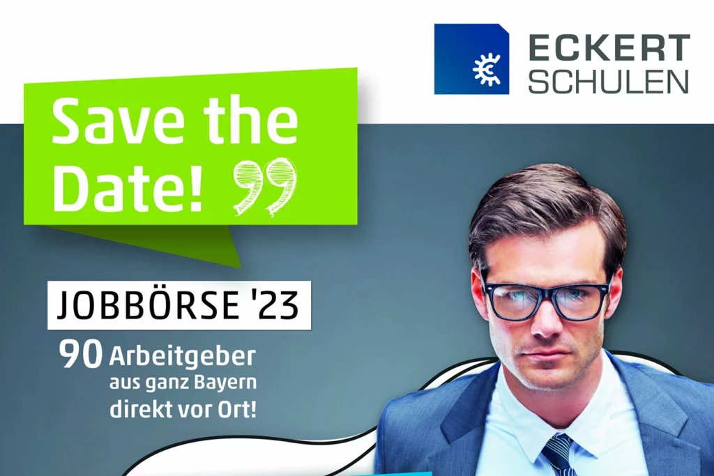 Flyer für die Jobmesse der Eckert Schulen 2023