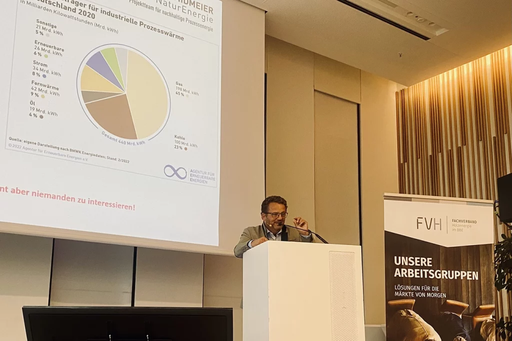 Thomas Schmidmeier hält Vortrag auf dem Fachkongress Holzenergie in Würzburg