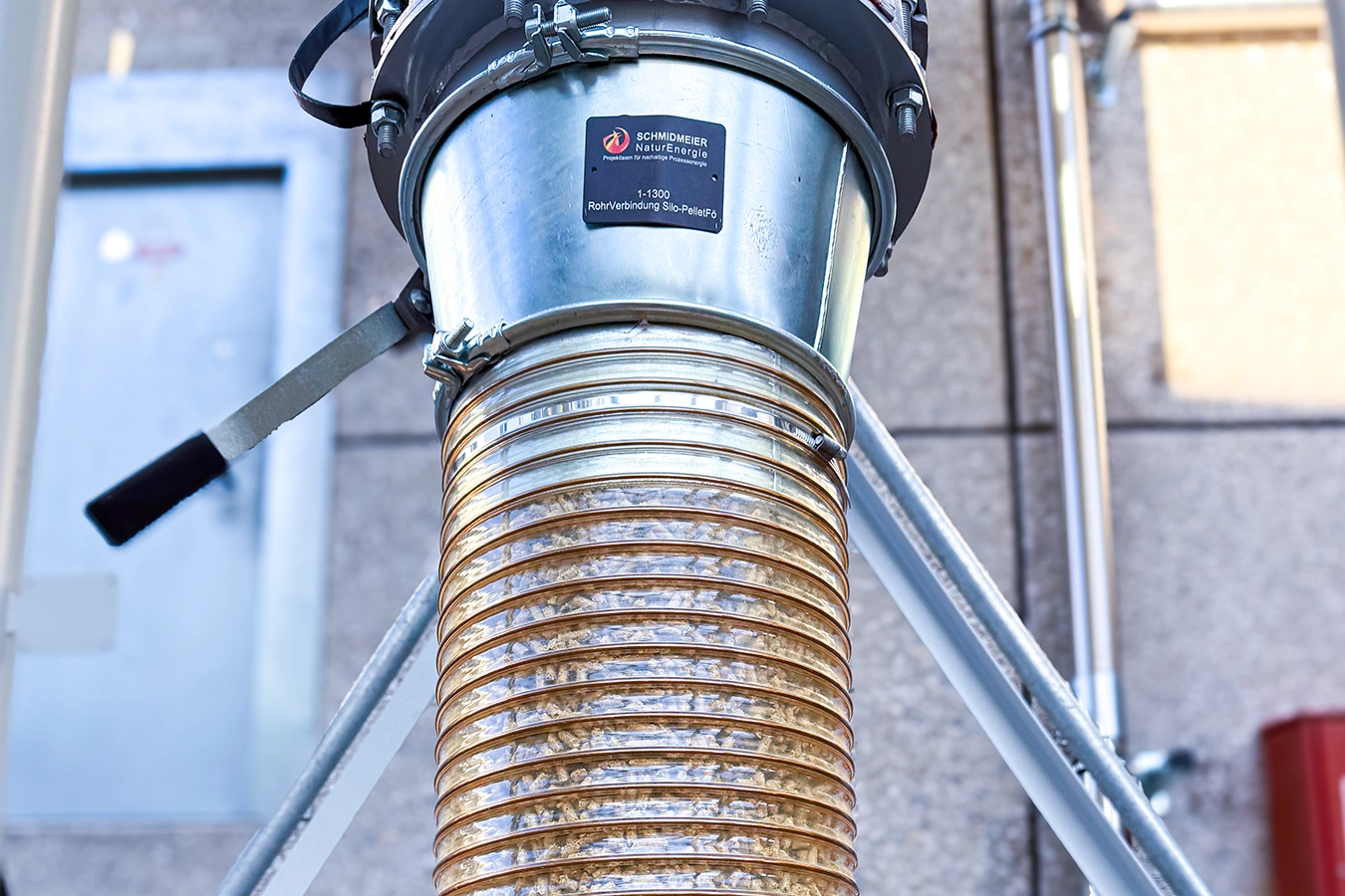 Rohrverbindung Silo-Pellet