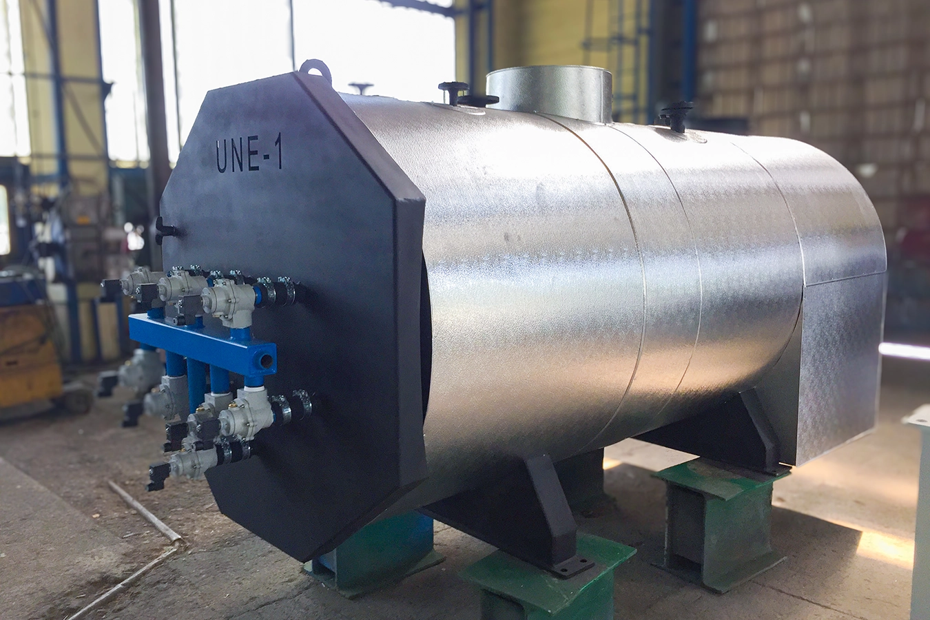 Metallene Komponente einer Biomassedampfkesselanlage in Gänheim