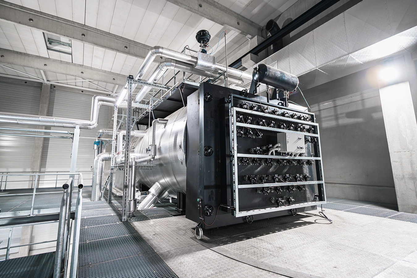 Nahansicht des Dampfkessels der Anlage in Bramsche