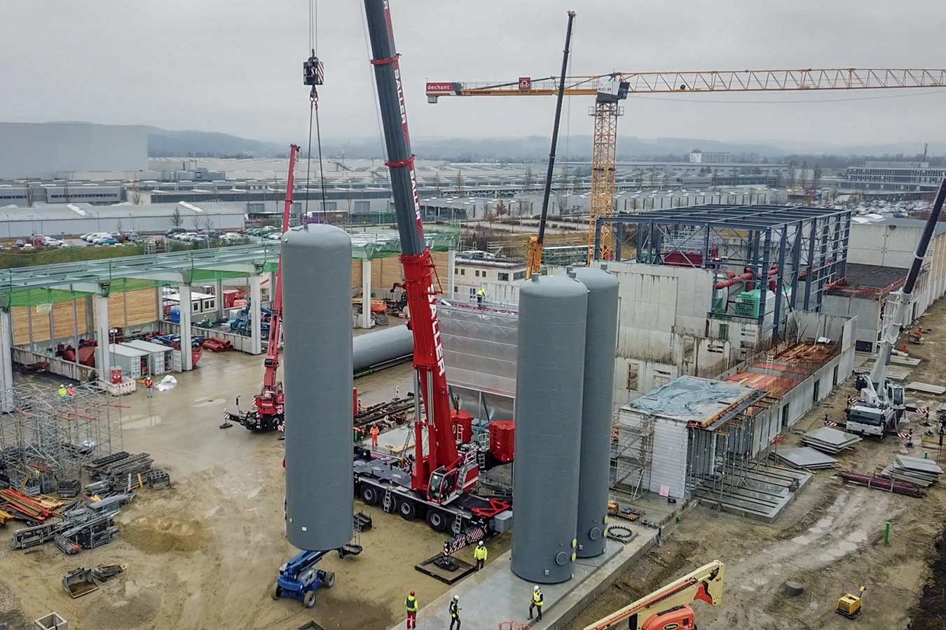 Bauprozess der Anlage in Dingolfing