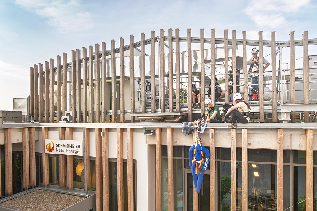 Übung Fallschutz PSAgA Sicherung Zeitlarn Schmidmeier NaturEnergie